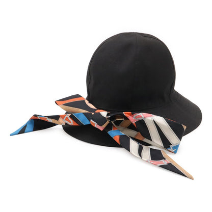 Hermes Hat Twill with Scarf 52% Polyester 28% Rayon 20% Polyurethane Black 56 — view 2