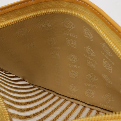 Loewe Anagram Pouch Makeup Clutch Striped Mesh Leather Master Gold — view 5
