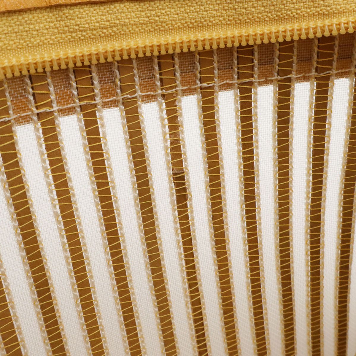 Loewe Anagram Pouch Makeup Clutch Striped Mesh Leather Master Gold — view 6