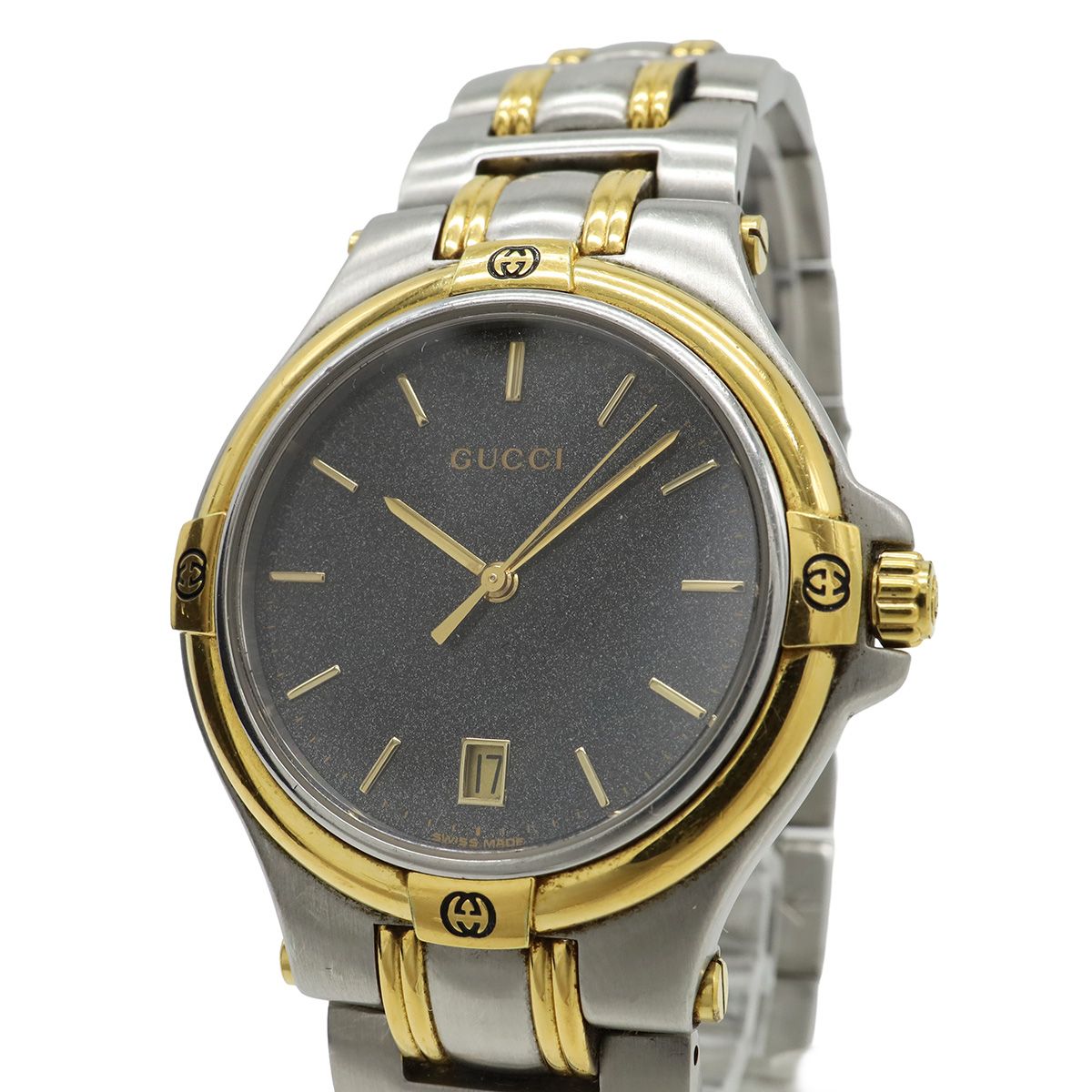 Gucci Black Dial Date SS Quartz Watch — view 4