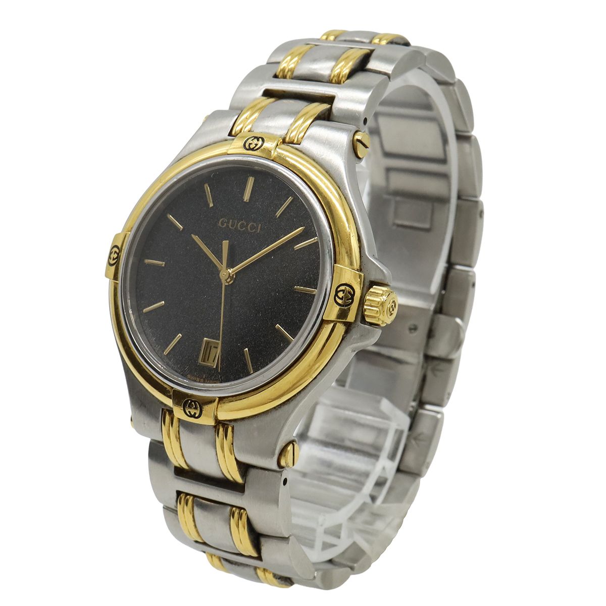 Gucci Black Dial Date SS Quartz Watch — view 2