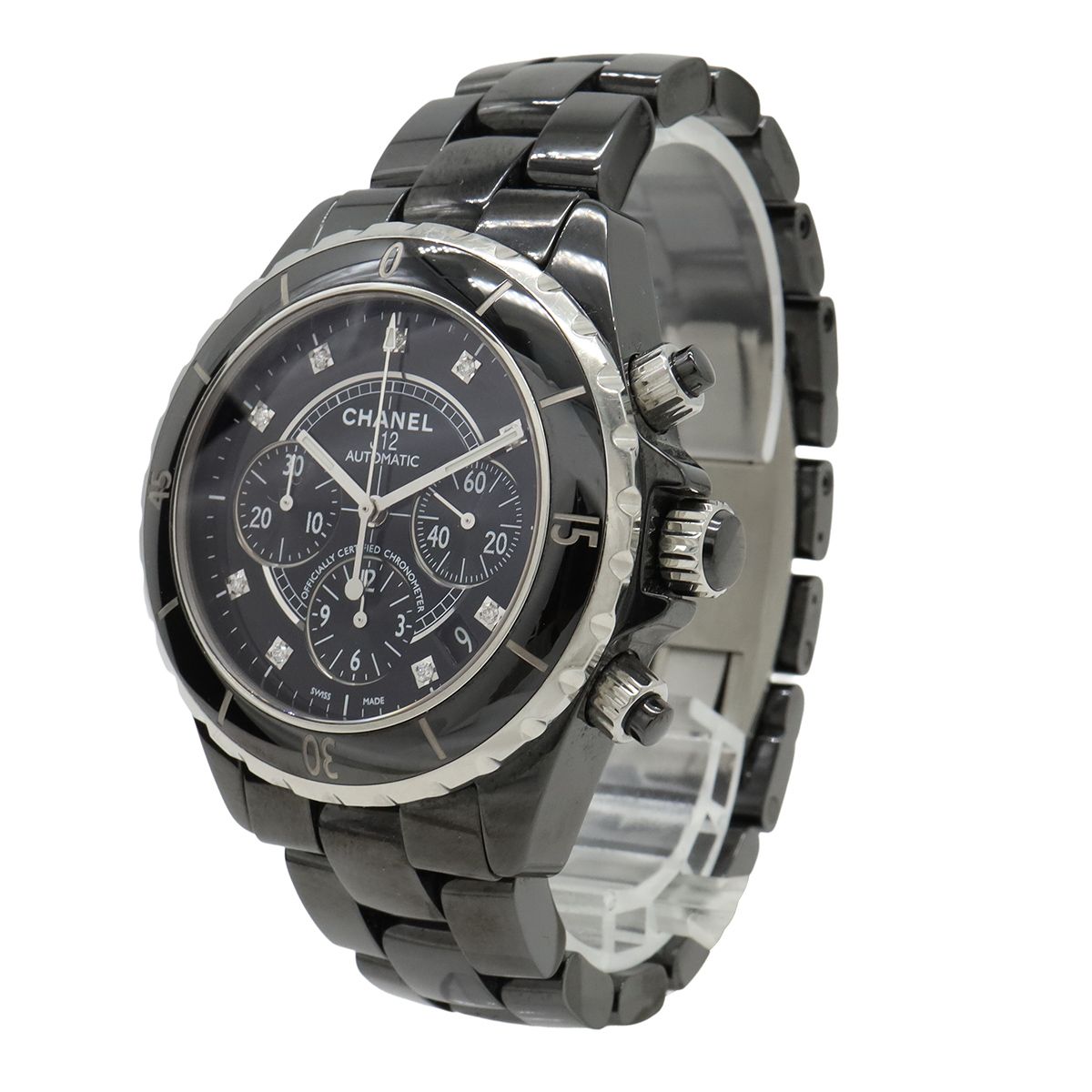 Chanel Chronograph Diamond Black Ceramic Dial Date Automatic Watch — view 2