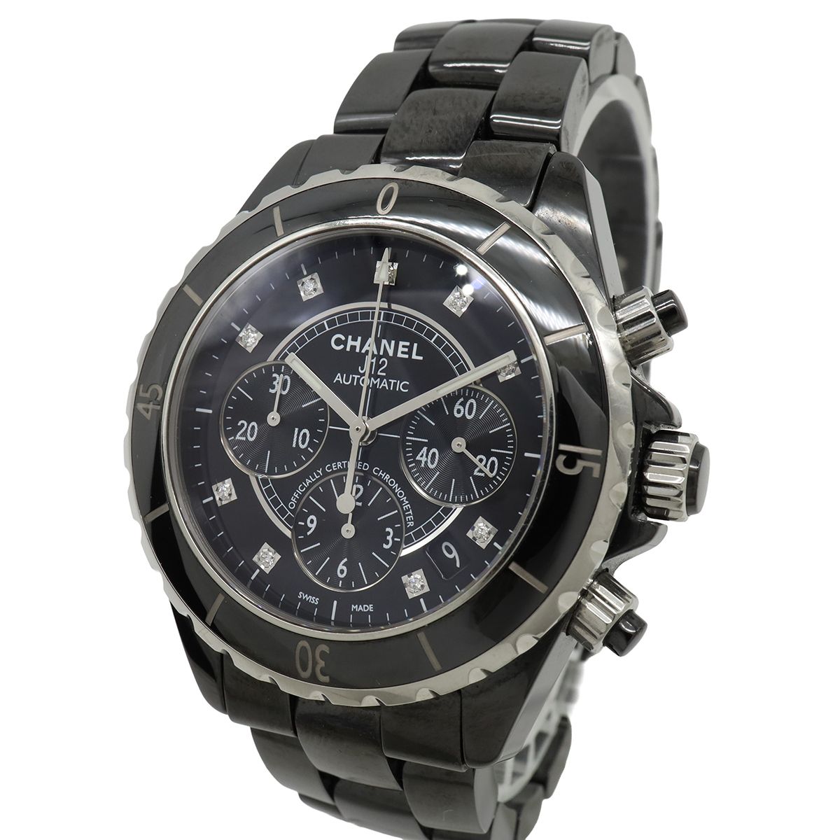 Chanel Chronograph Diamond Black Ceramic Dial Date Automatic Watch — view 4