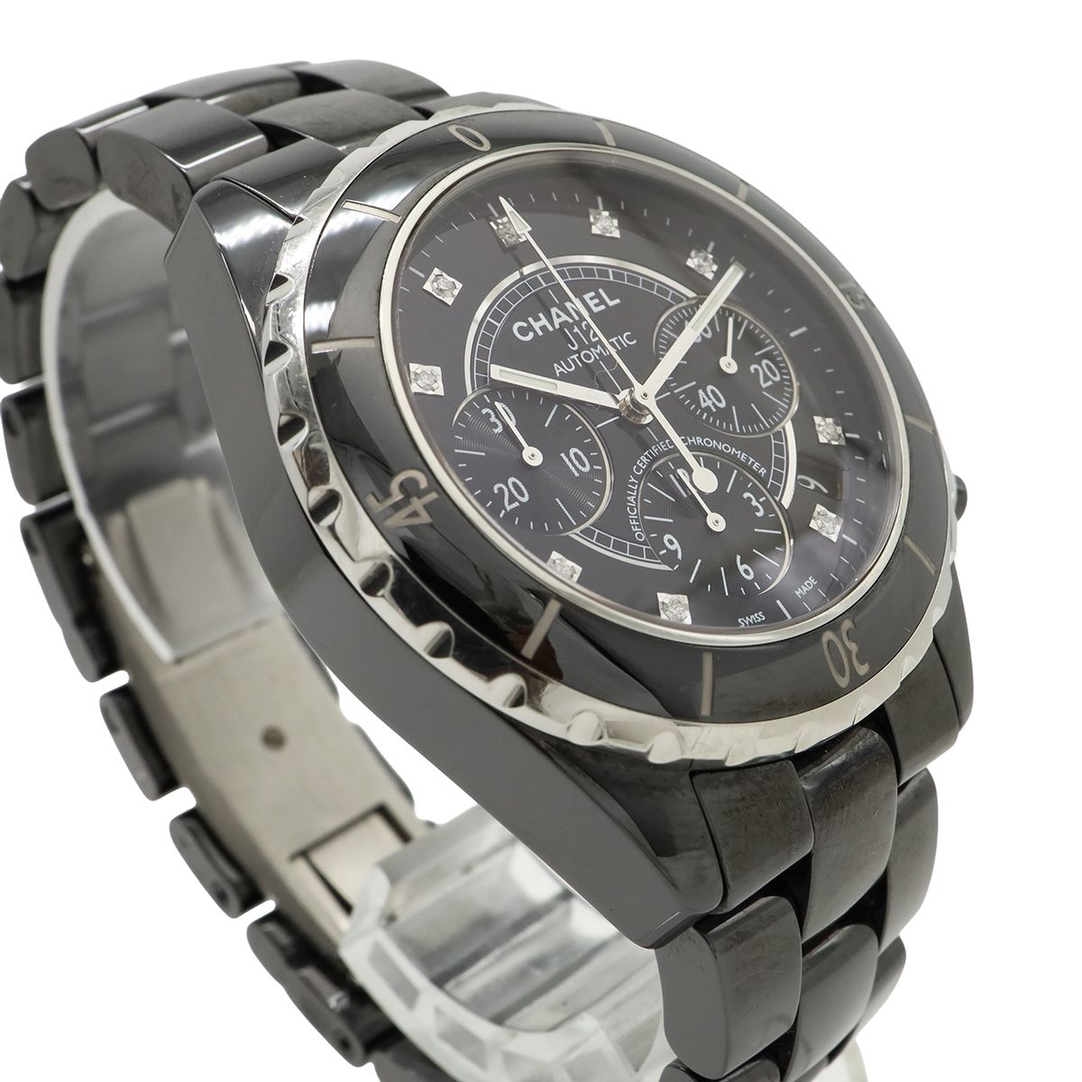 Chanel Chronograph Diamond Black Ceramic Dial Date Automatic Watch — view 5