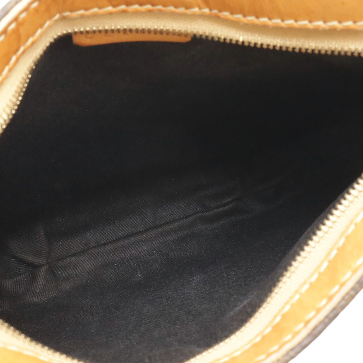 Celine Macadam Pattern Pouch Shoulder Bag Leather Dark Brown Gold — view 8