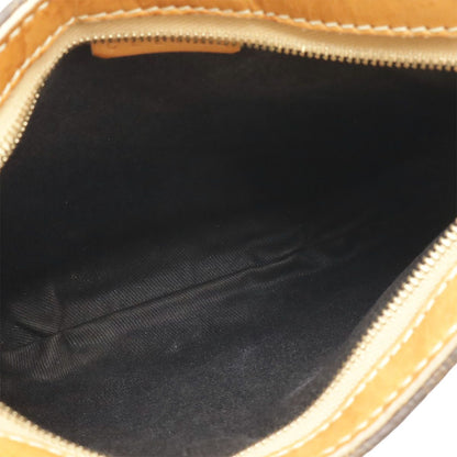 Celine Macadam Pattern Pouch Shoulder Bag Leather Dark Brown Gold — view 8
