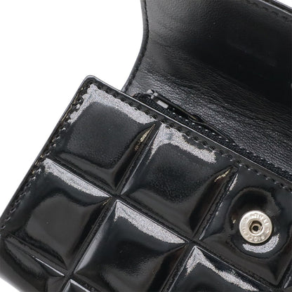 Chanel Choco Bar Coin Purse Enamel Patent Leather Black Silver — view 8