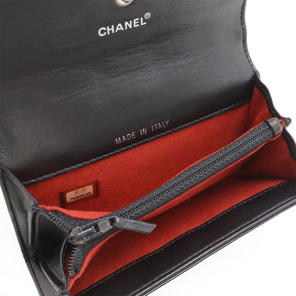 Chanel Choco Bar Coin Purse Enamel Patent Leather Black Silver — view 5