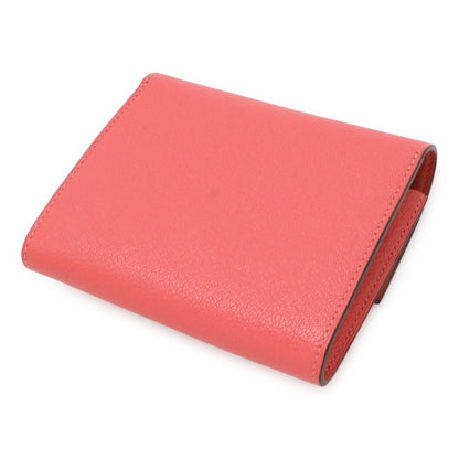 Hermes Portfolio Bifold Wallet Compact Chevre Leather Rose Azalea Pink — view 2