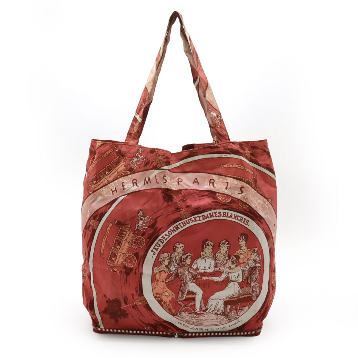 Hermes Silky Pop Eco Tote Foldable Buffalo Skipper Leather Silk Rouge Ash