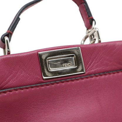 Fendi Micro Peekaboo Mini Bag 2-Way Crossbody Leather Rose Purple Silver — view 5
