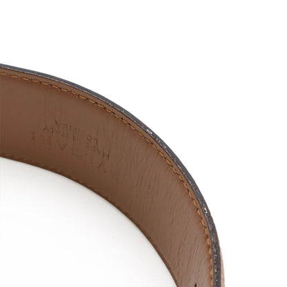 Bvlgari Belt Round Logo Buckle Leather Camel Light Brown Gold 105 Actual 80 cm — view 7