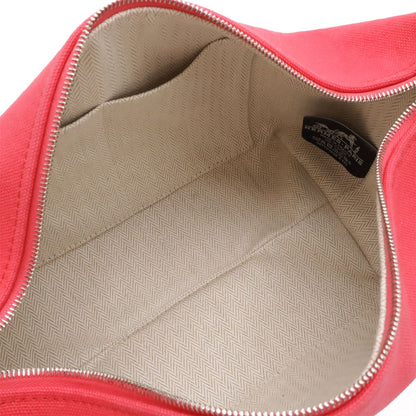 Hermes Bride-a-Brac PM Bath Pouch Makeup Cosmetic Handbag Canvas Hibiscus Pink — view 6