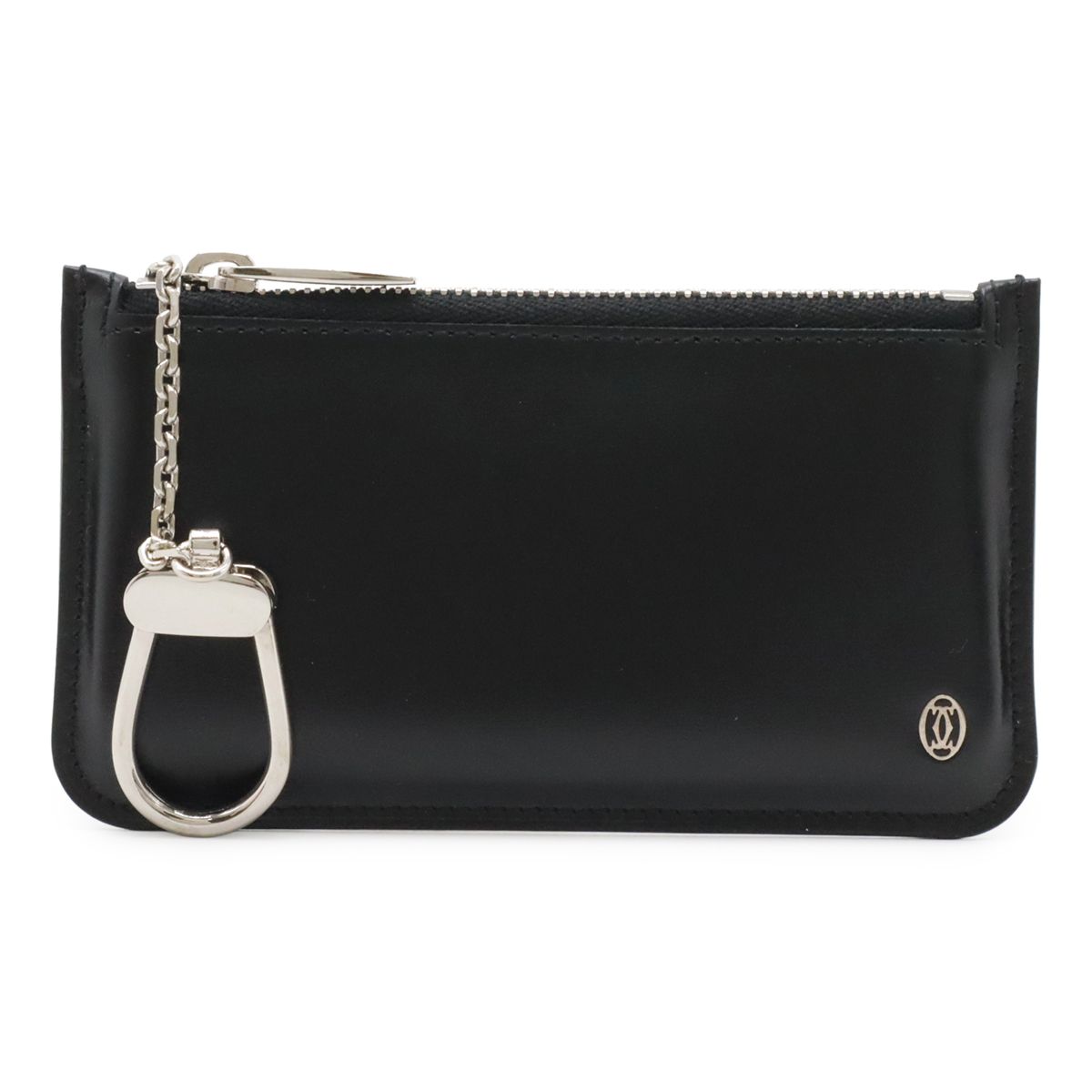 Cartier Pasha de Cartier Coin Purse Leather Black Silver Key Hook