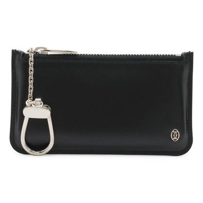 Cartier Pasha de Cartier Coin Purse Leather Black Silver Key Hook