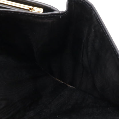 Chanel CC Logo Kiss Lock Wallet Caviar Leather Black Gold — view 7