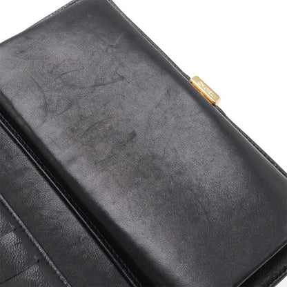 Chanel CC Logo Kiss Lock Wallet Caviar Leather Black Gold — view 6