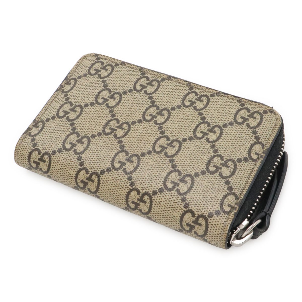 Gucci Bestiary GG Supreme Zip Around Coin Purse Tiger Print Beige — view 2