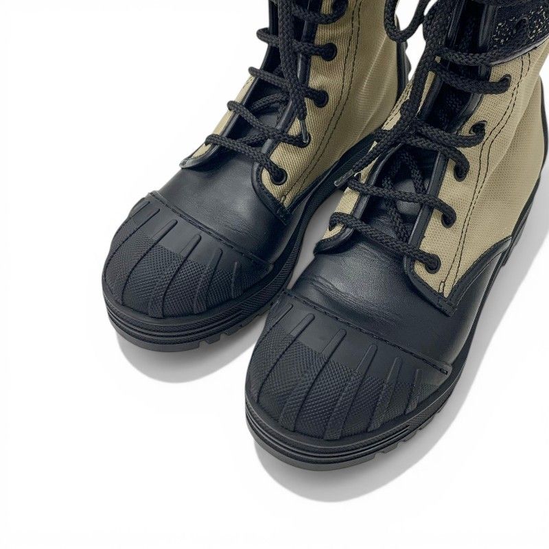 Dior D-major Boots Short Shoes Calfskin Leather Fabric Black Dark Beige Logo — view 9