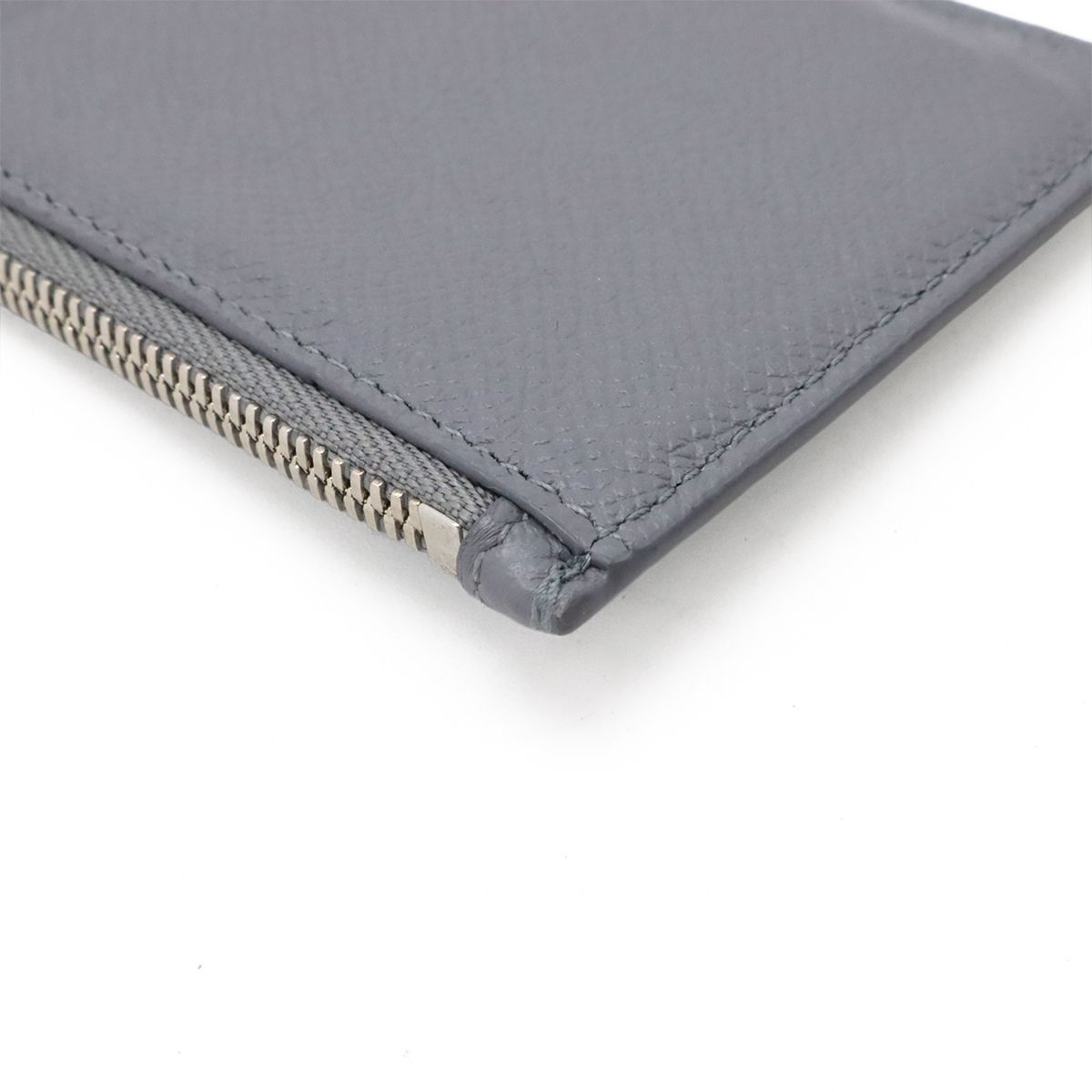 Balenciaga Logo Cash Coin Purse Card Case Fragment Leather Gray Neck Strap — view 3