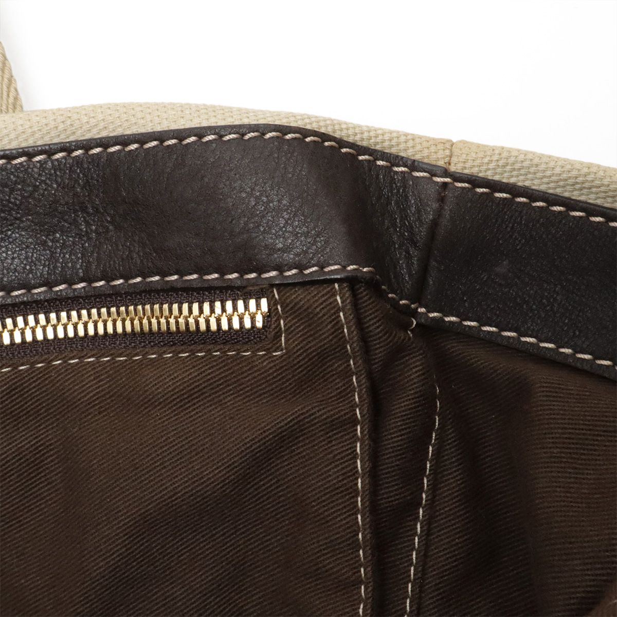 Loewe Anagram Tote 2-Way Shoulder Bag Canvas Leather Beige Dark Brown — view 7