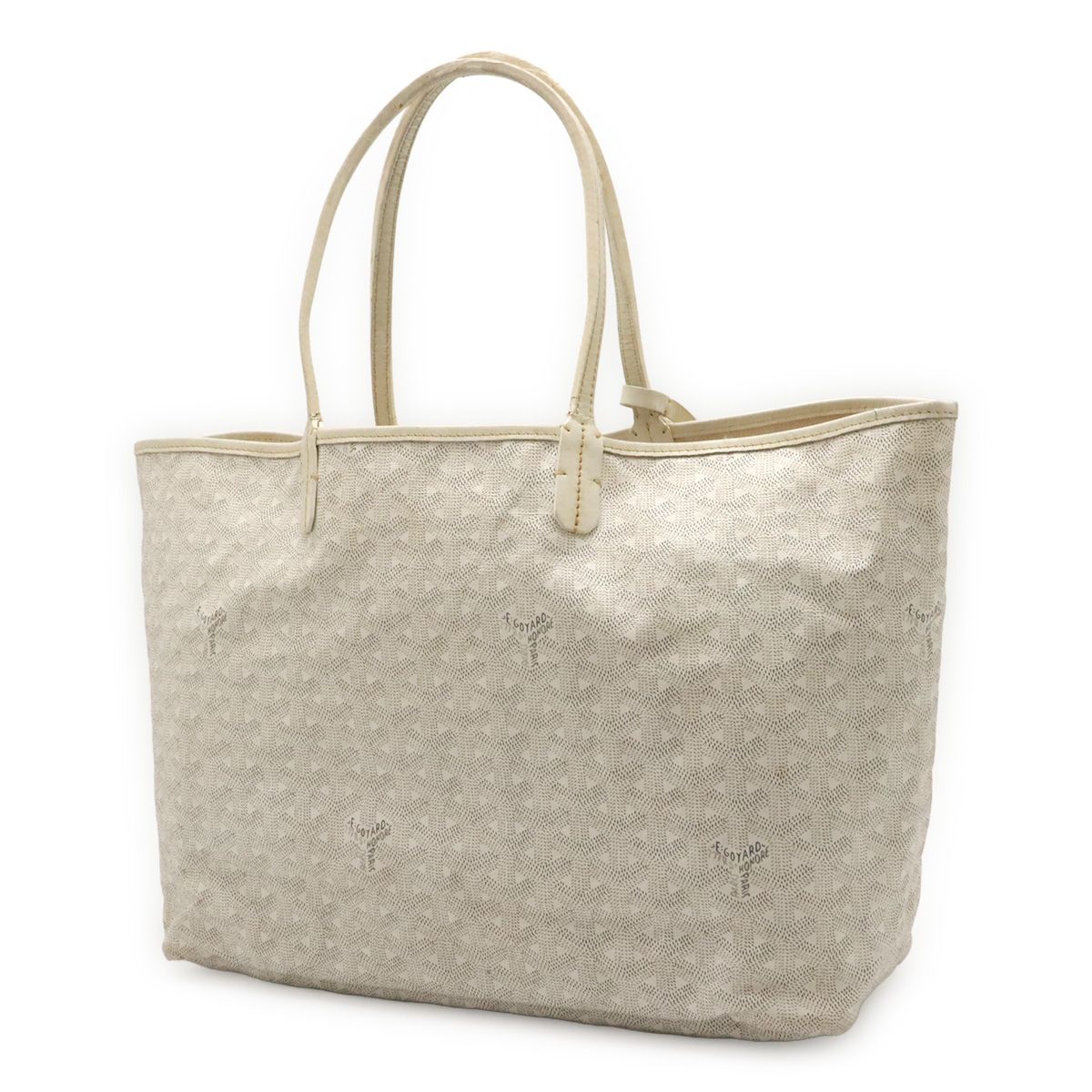 Goyard Saint Louis PM Tote Shoulder Bag Leather White Gray Pouch Out of Stock — view 2