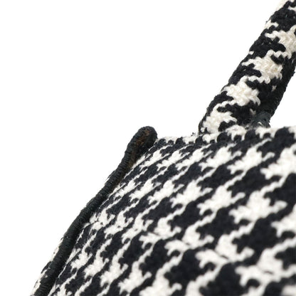 Dior Book Tote Phone Mini Bag 2-Way Canvas Houndstooth Black White — view 4