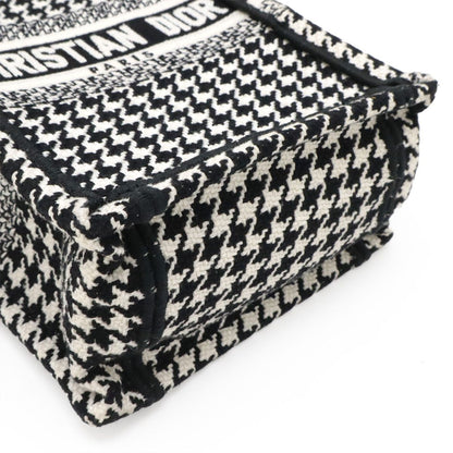 Dior Book Tote Phone Mini Bag 2-Way Canvas Houndstooth Black White — view 3