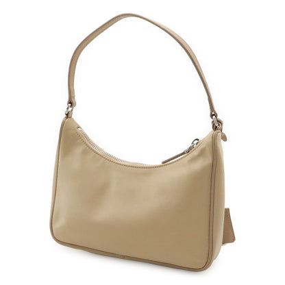 Prada Triangle Logo Pouch Mini Bag Re Edition Nylon Cammello Beige — view 2