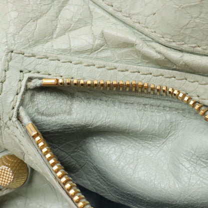 Balenciaga Giant Hip Shoulder Bag Pochette 2-Way Clutch Leather Light Green — view 8