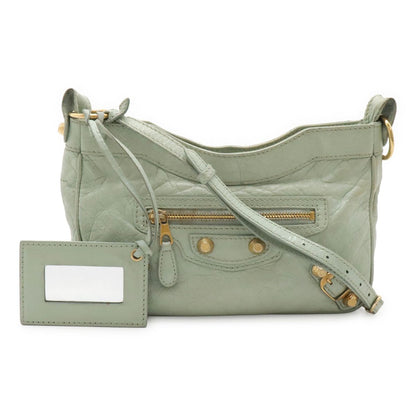 Balenciaga Giant Hip Shoulder Bag Pochette 2-Way Clutch Leather Light Green