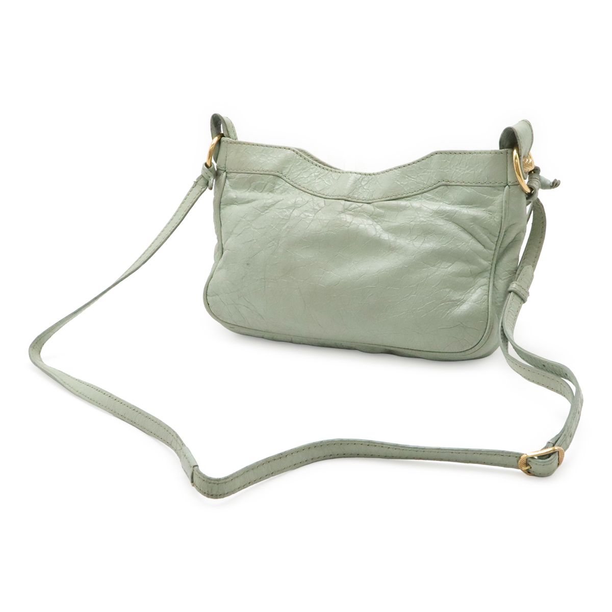 Balenciaga Giant Hip Shoulder Bag Pochette 2-Way Clutch Leather Light Green — view 2