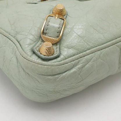 Balenciaga Giant Hip Shoulder Bag Pochette 2-Way Clutch Leather Light Green — view 3