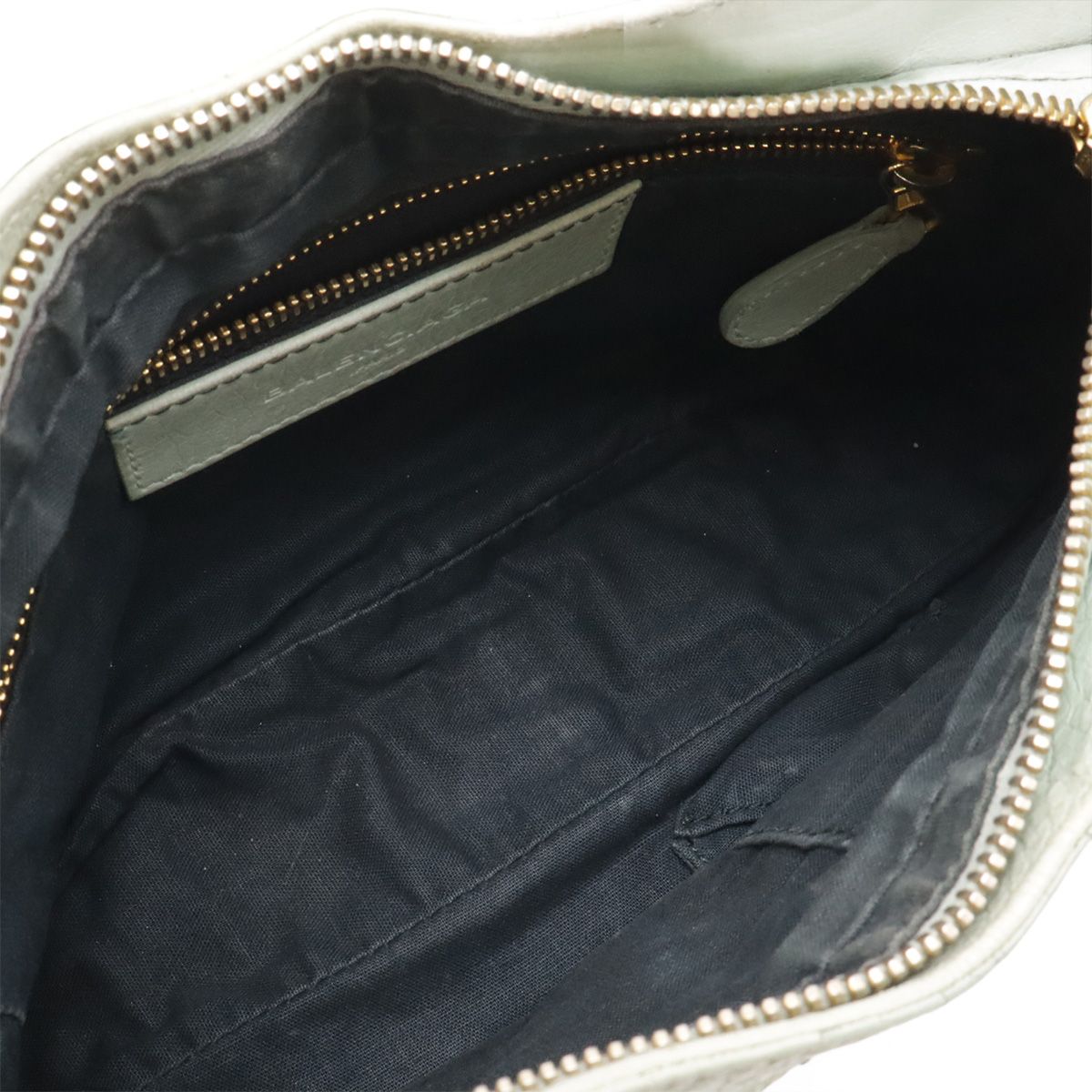 Balenciaga Giant Hip Shoulder Bag Pochette 2-Way Clutch Leather Light Green — view 7