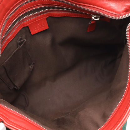 Gucci Guccissima Sherry Line Shoulder Bag Leather Red Silver Beijing Olympics — view 7