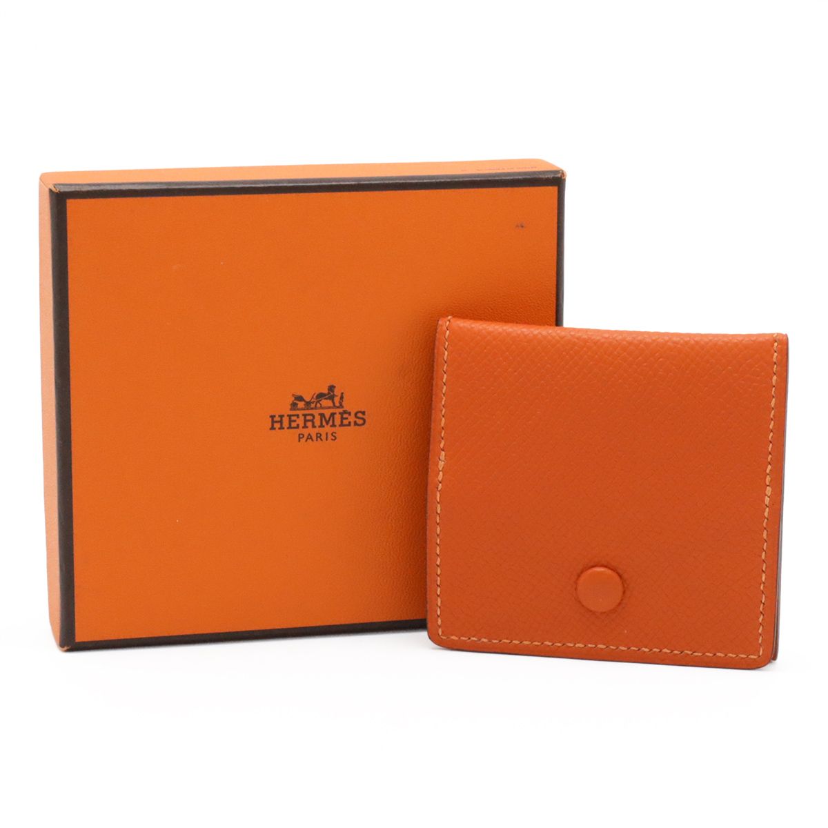 Hermes Mc2 Porto Monewat Coin Purse Square Veau Epsom Orange — view 6
