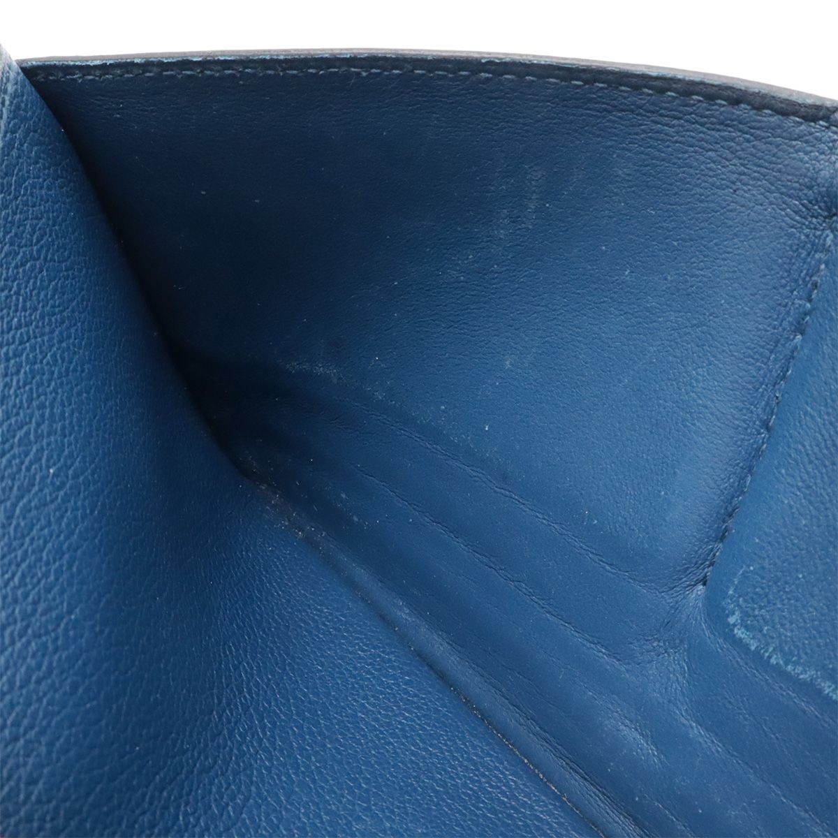 Hermes Dogon Recto Verso Long Bifold Wallet Leather Blue Silver — view 8