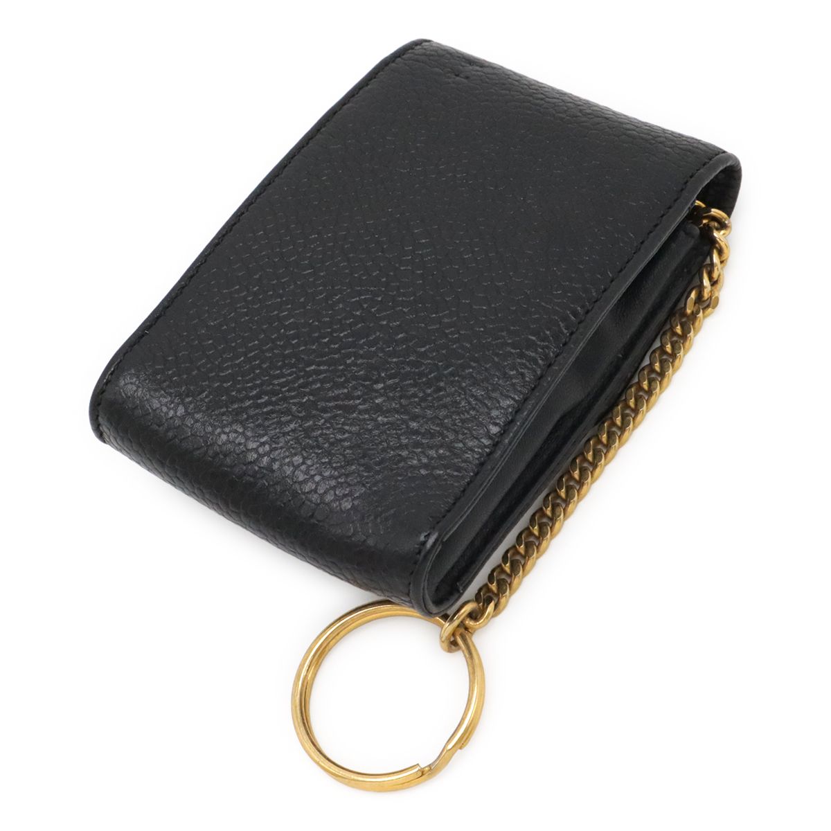 Chanel CC Logo Mini Pouch Multi Case Lip Caviar Leather Black Gold — view 2