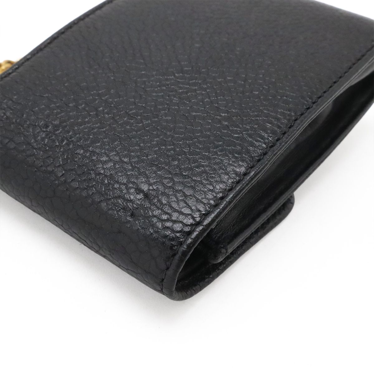 Chanel CC Logo Mini Pouch Multi Case Lip Caviar Leather Black Gold — view 3