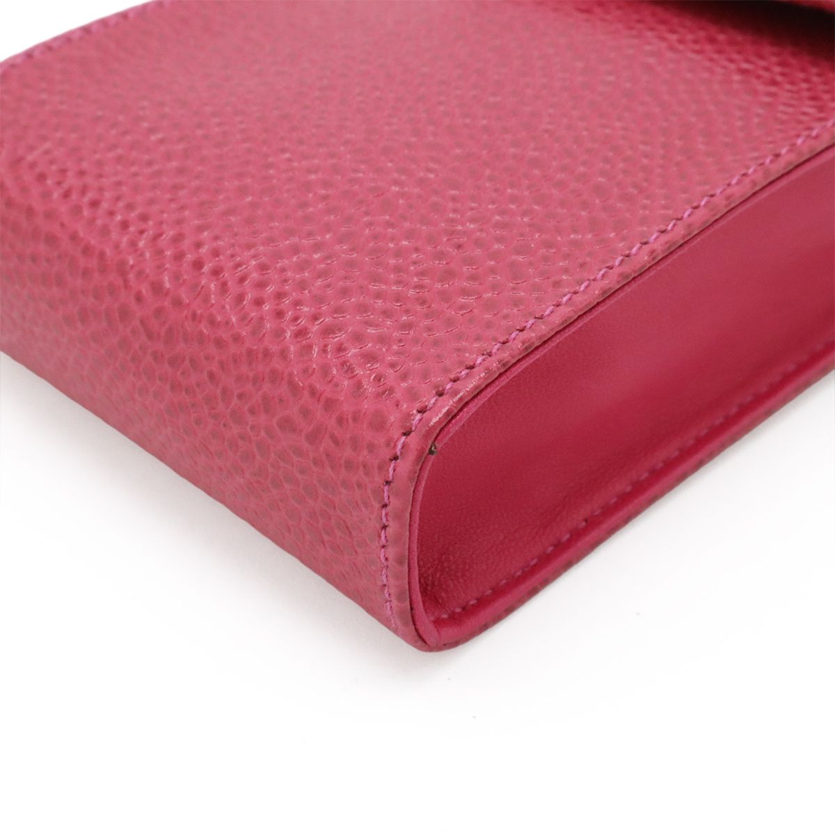 Chanel CC Logo Cigarette Case Tobacco Iqos Pouch Caviar Leather Fuchsia Pink — view 3