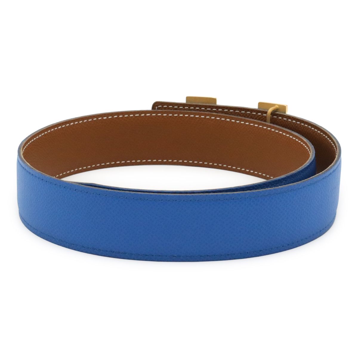 Hermes Belt Reversible Veau Epsom Blue Gold Light Brown 65 — view 2