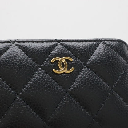Chanel Quilted CC Logo Classic Zip Coin Purse Caviar Leather Black — view 4