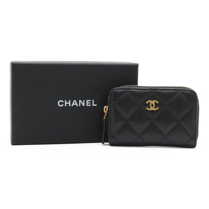 Chanel Quilted CC Logo Classic Zip Coin Purse Caviar Leather Black — view 9