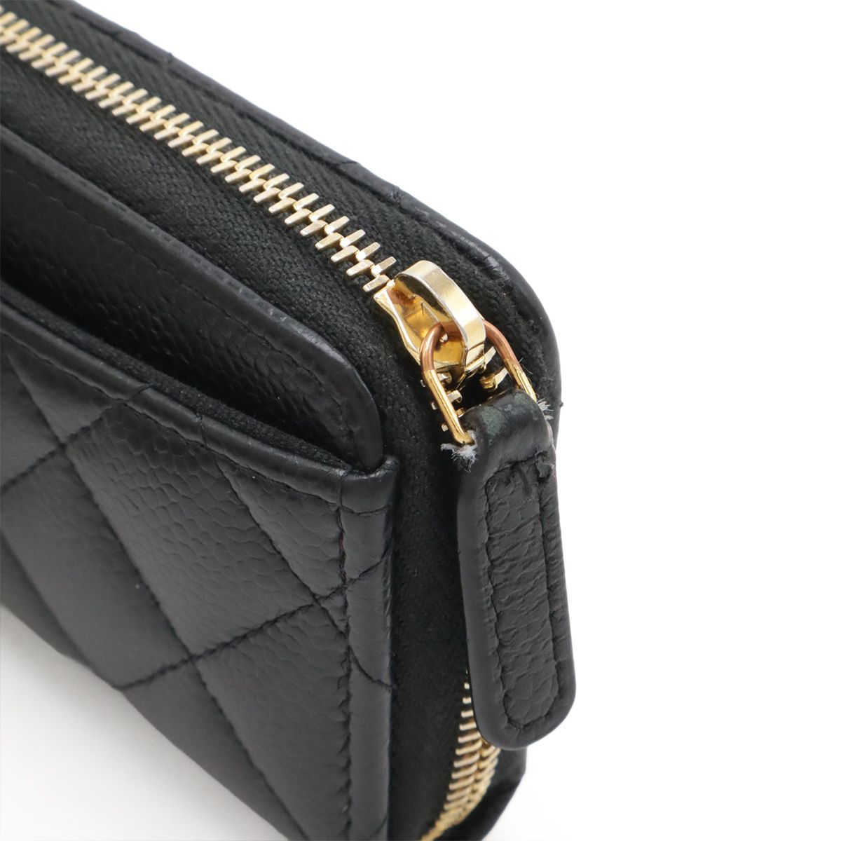 Chanel Quilted CC Logo Classic Zip Coin Purse Caviar Leather Black — view 5