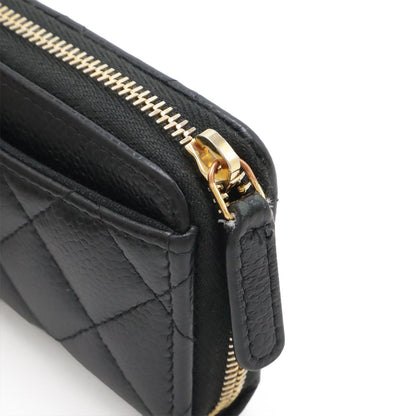 Chanel Quilted CC Logo Classic Zip Coin Purse Caviar Leather Black — view 5