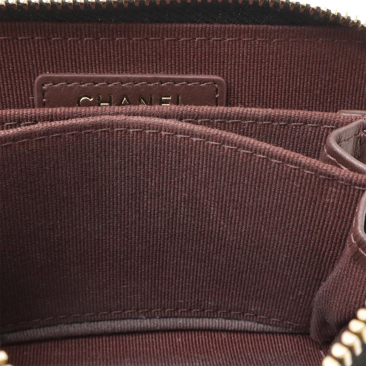 Chanel Quilted CC Logo Classic Zip Coin Purse Caviar Leather Black — view 8