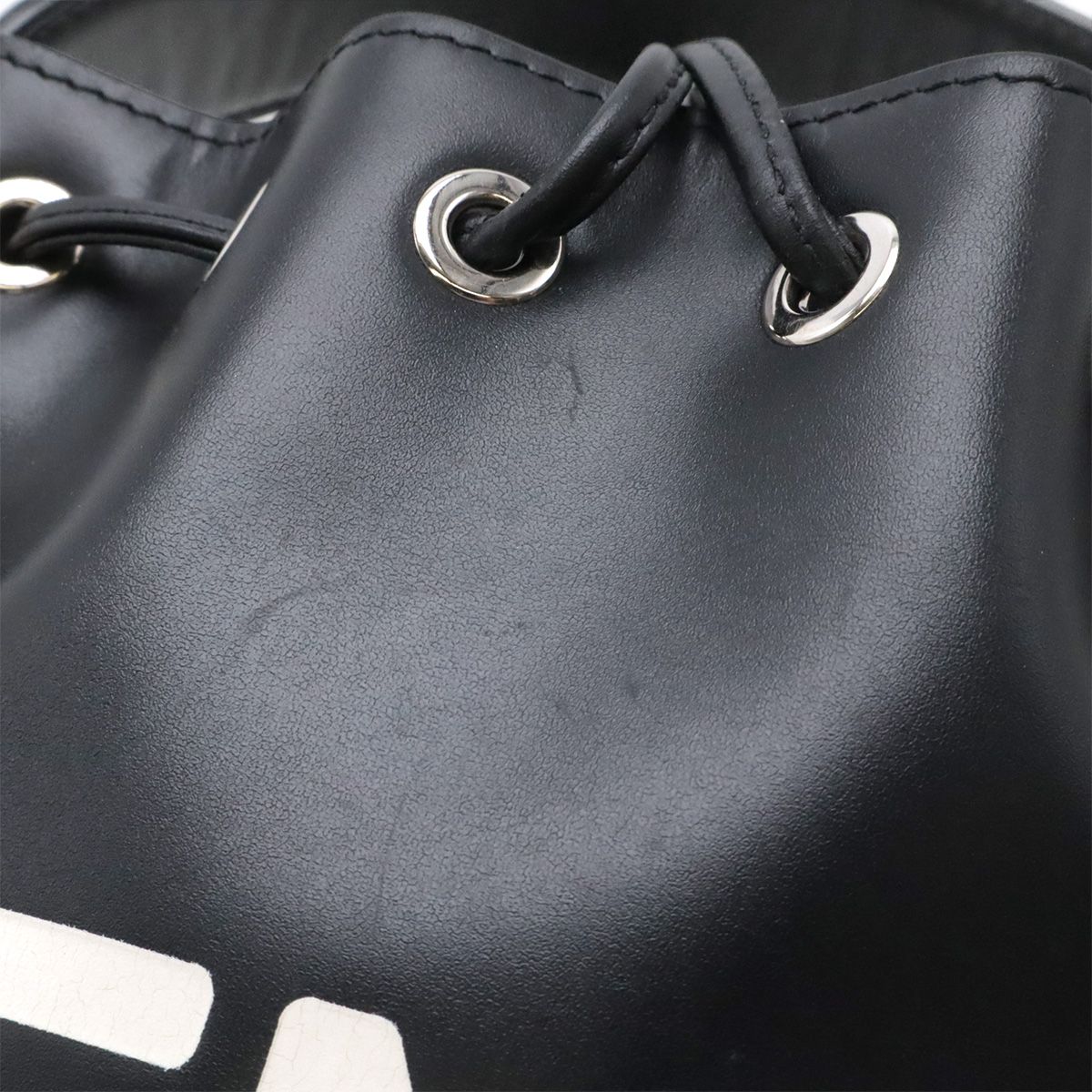 Fendi Logo Mon Tresor Mini Bag Drawstring 2-Way Leather Black Silver — view 4
