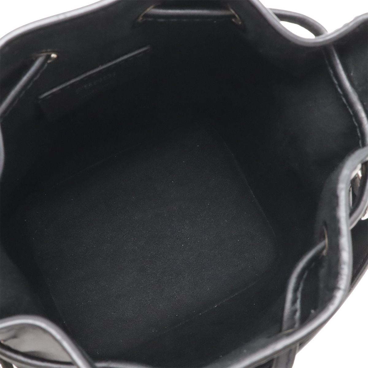 Fendi Logo Mon Tresor Mini Bag Drawstring 2-Way Leather Black Silver — view 8
