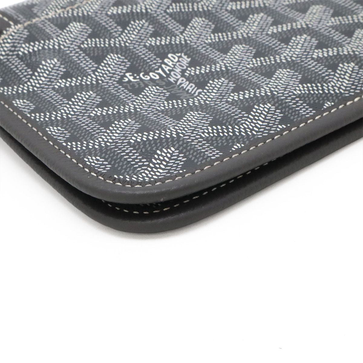 Goyard Plumet Pouch Wallet Shoulder Bag Pochette 2-Way Clutch Herringbone — view 3