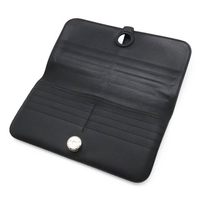 Hermes Dogon Rectoverso Long Bifold Wallet Veau Swift Black Silver — view 7